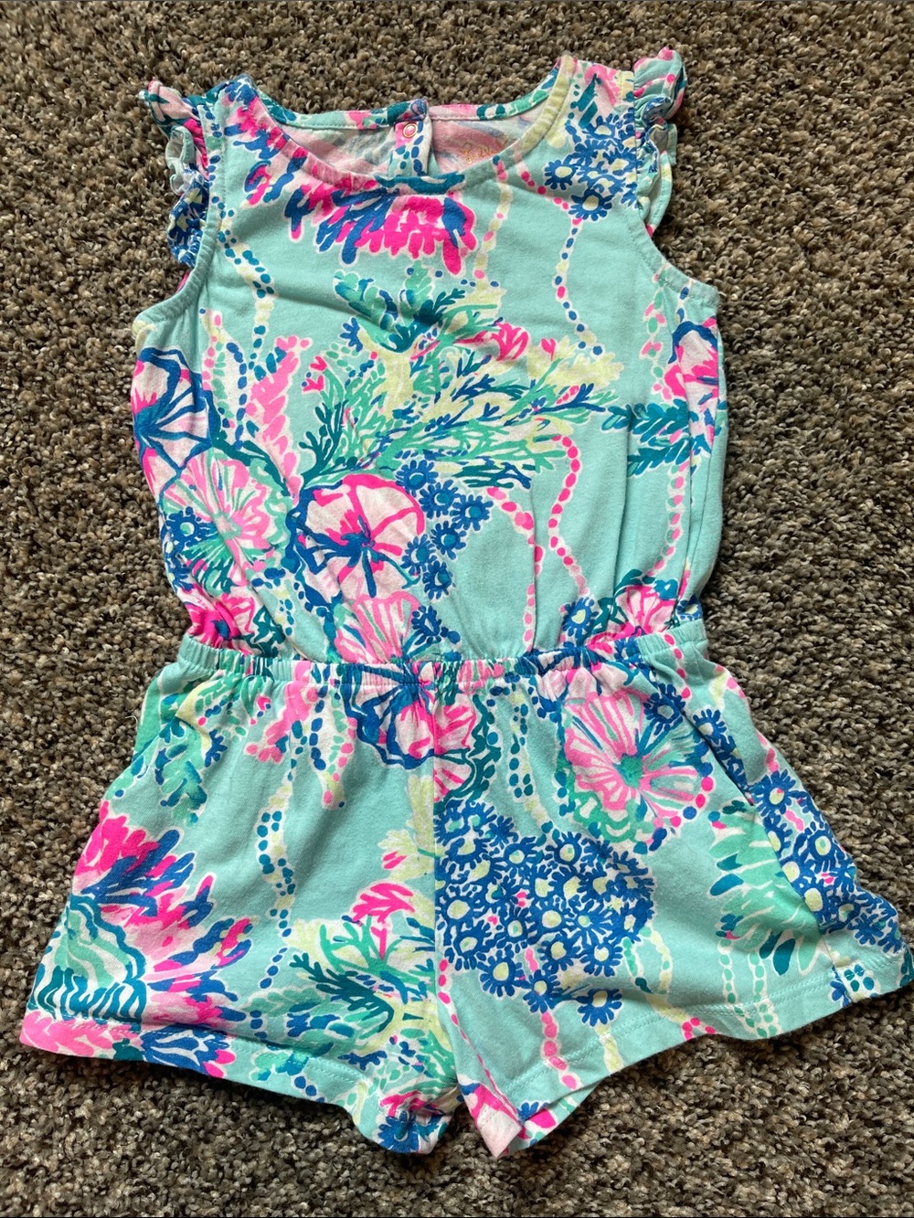 Lilly Pulitzer Floral Sleeveless Romper - Size XS (2-3)